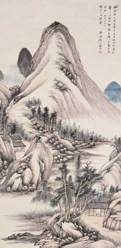 顾则扬 癸未（1943年）作 溪树幽涧 立轴